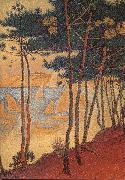 Paul Signac Sail boat and pine oil painting artist